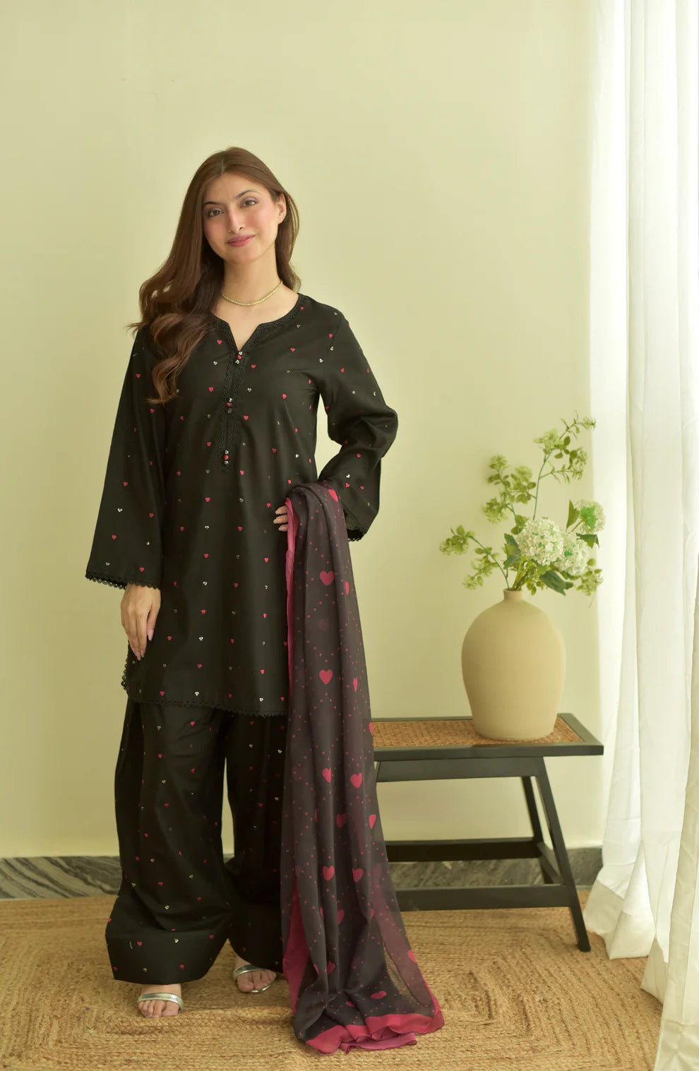 Black Hearts Set (Farshi) 3 Pcs