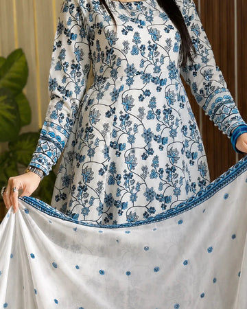 Most Viral Hania Frock 3 Pcs
