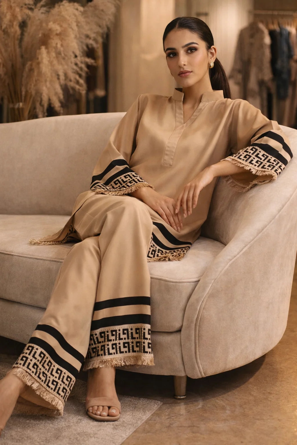 Beige Short Co Ord Set
