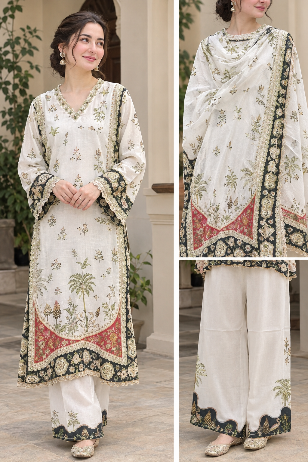 Gulshan-e-Noor 3 Pcs Kaaftaan